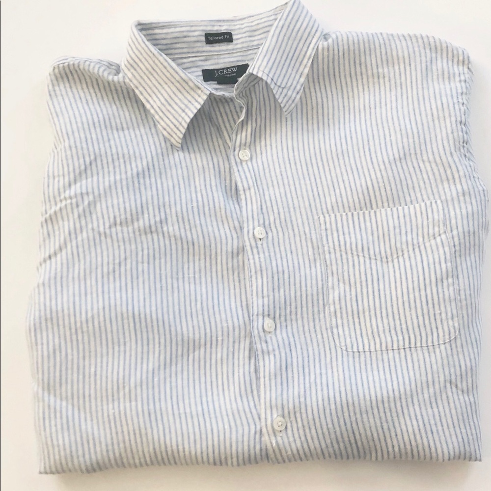 VGUC Light Blue Irish Linen Dress Shirt